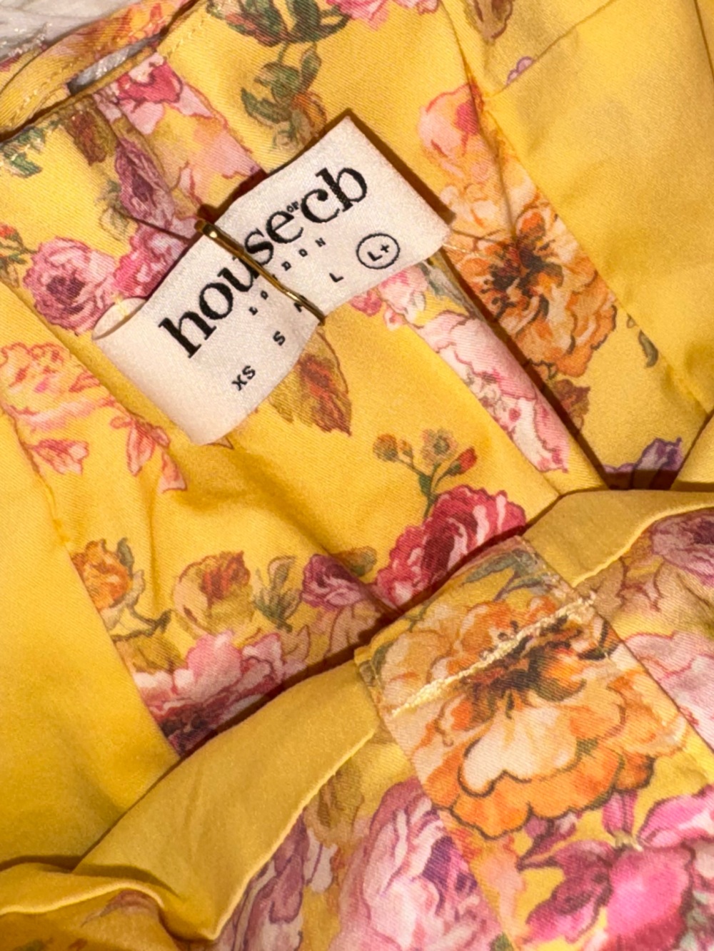NEW House Of CB Tatiana Butter Yellow Floral Print Midi Sundress Sz XL L+ - Picture 8 of 12